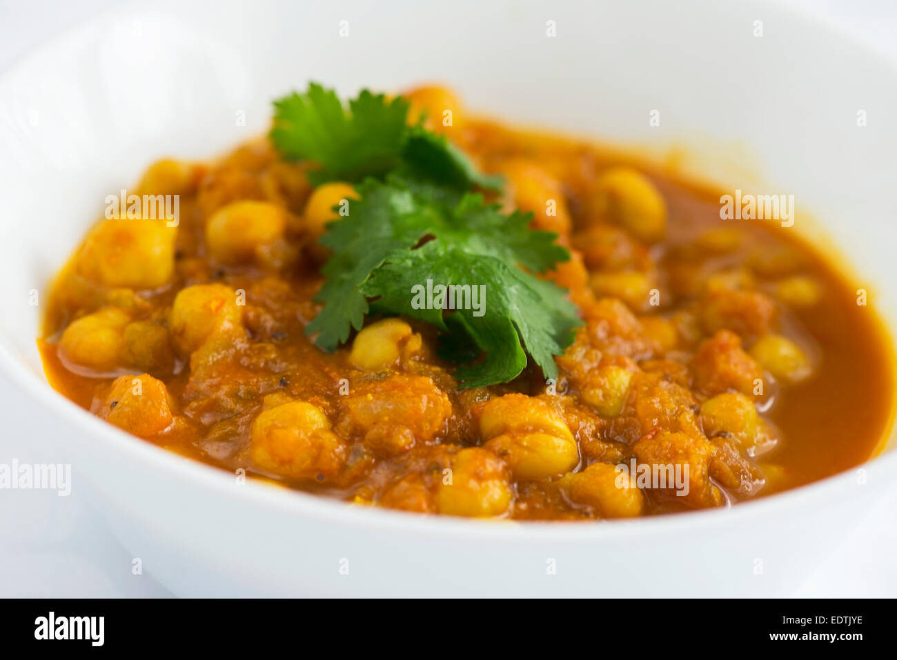 Nahaufnahme von Kichererbsen curry Stockfoto