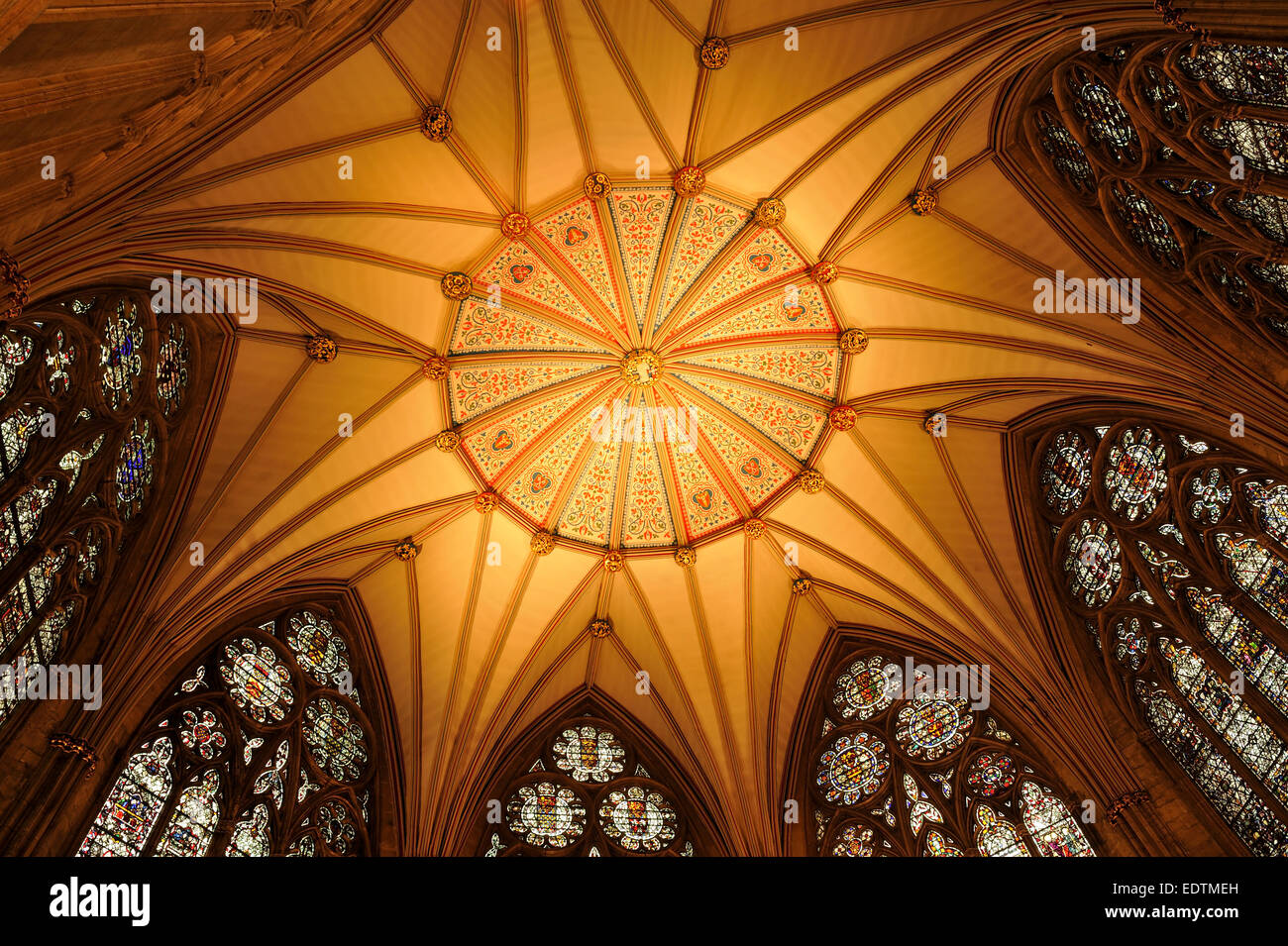 YORK MINSTER DECKE Stockfoto