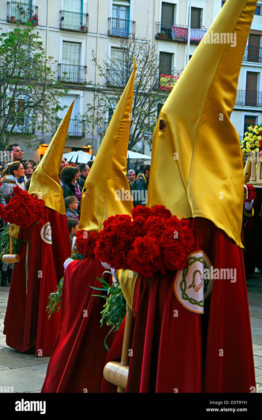 Religiöse Prozession Büßer, Semana Santa Ostern Woche feiern Logroño Spanien Stockfoto