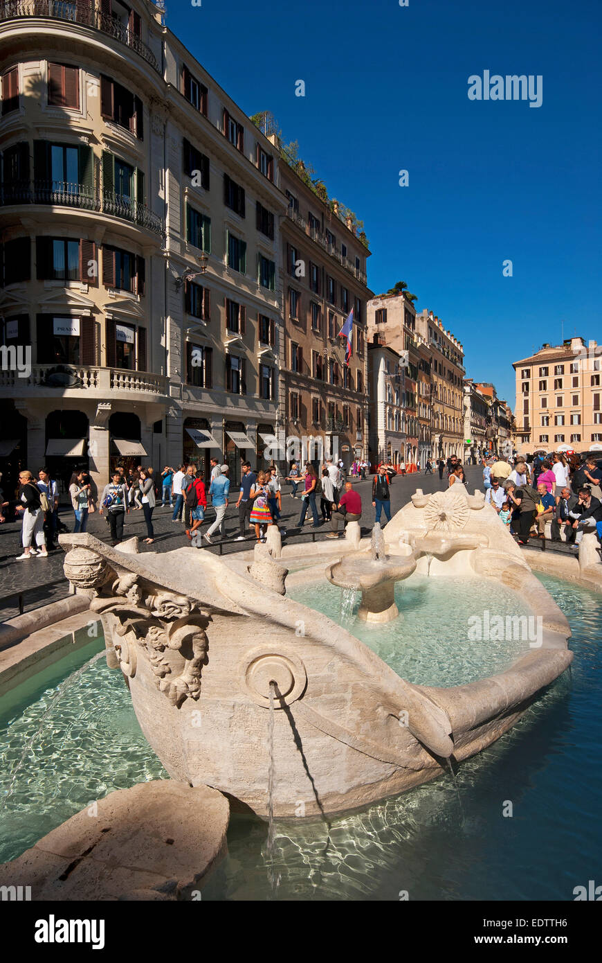 Fontana della Barcaccia, Barcaccia Brunnen, Piazza di Spagna, Rom, Italien Stockfoto