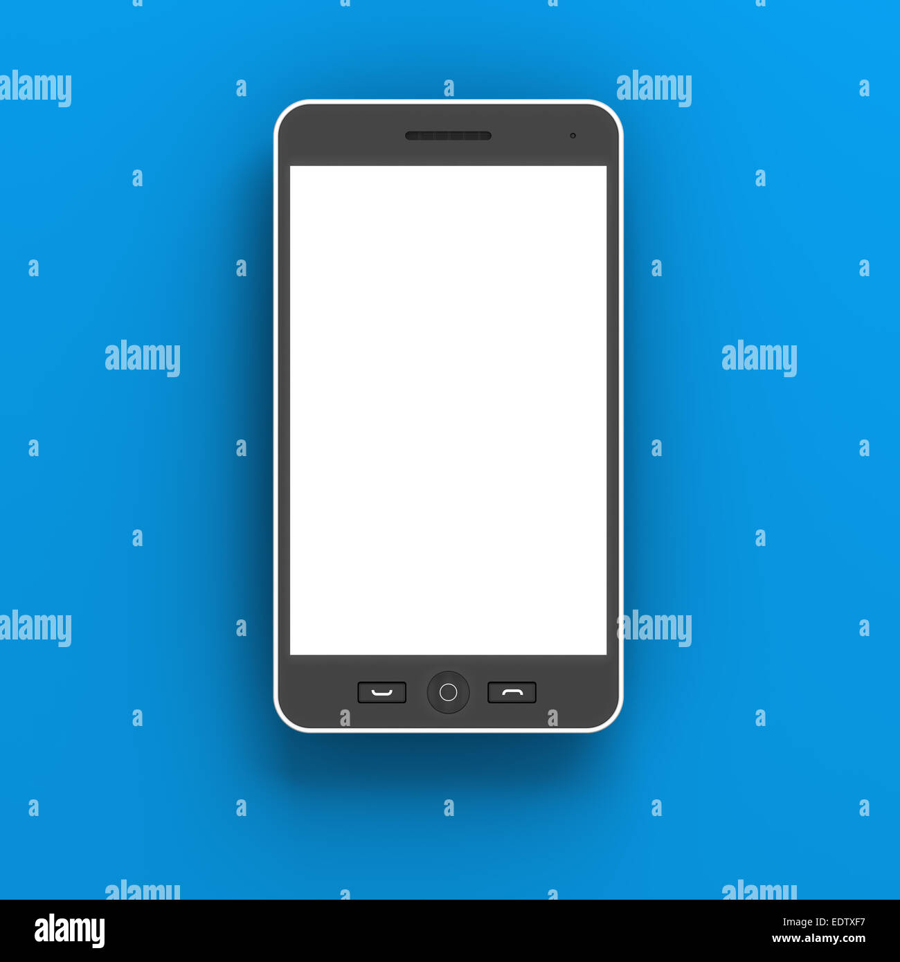 Generische Smartphone vor blauem Hintergrund, 3d Rendern Stockfoto