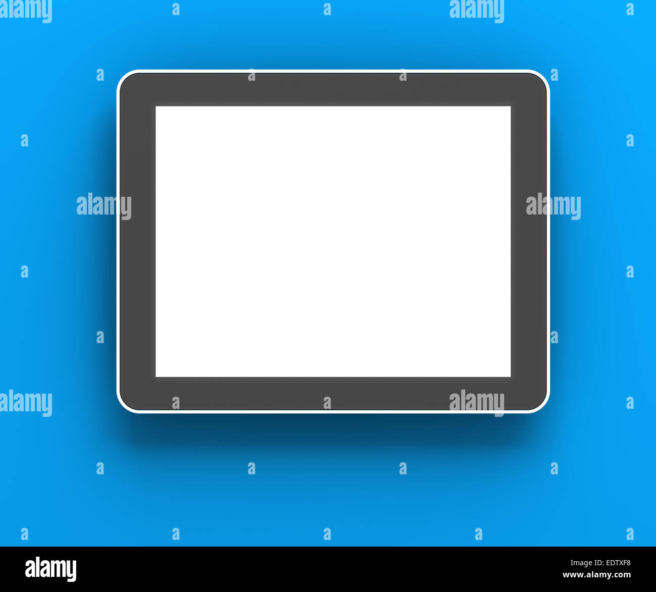 Generische digital-Tablette vor blauem Hintergrund, 3d Rendern Stockfoto