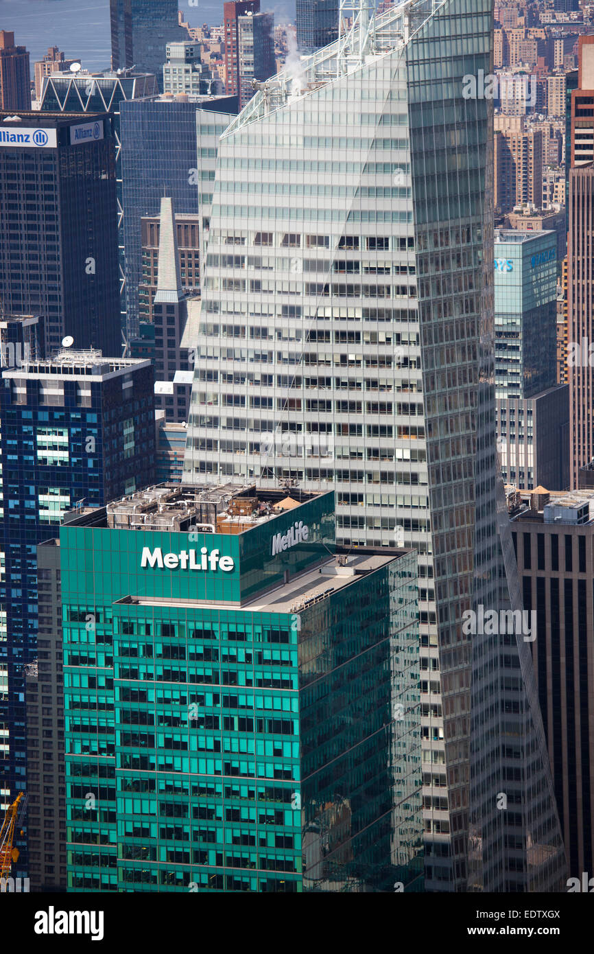 MetLife Turm, Aussicht vom Empire State Gebäude, Wolkenkratzer, Midtown, Manhattan, New York, Usa, Amerika Stockfoto
