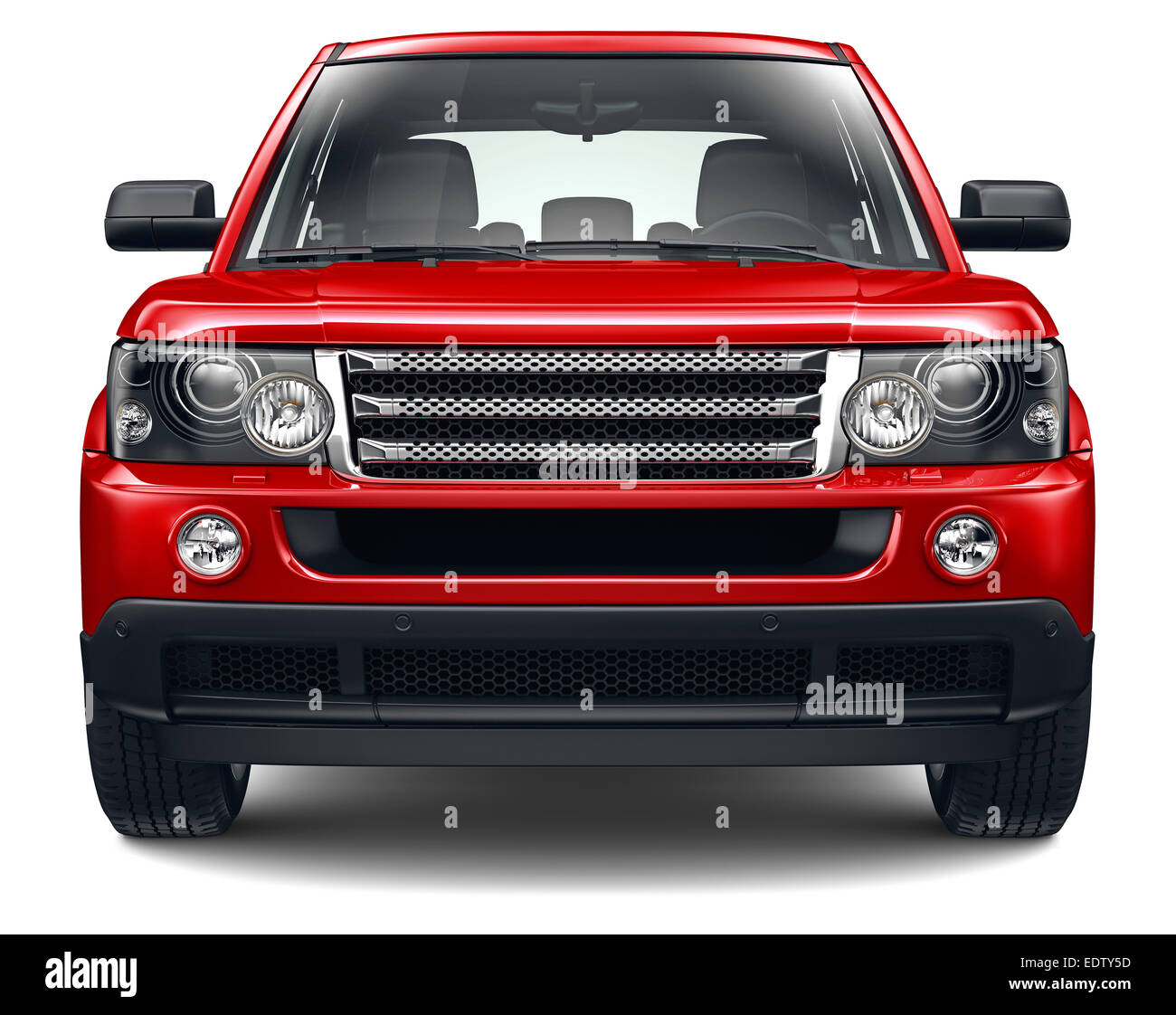 Rote schwere SUV Stockfoto
