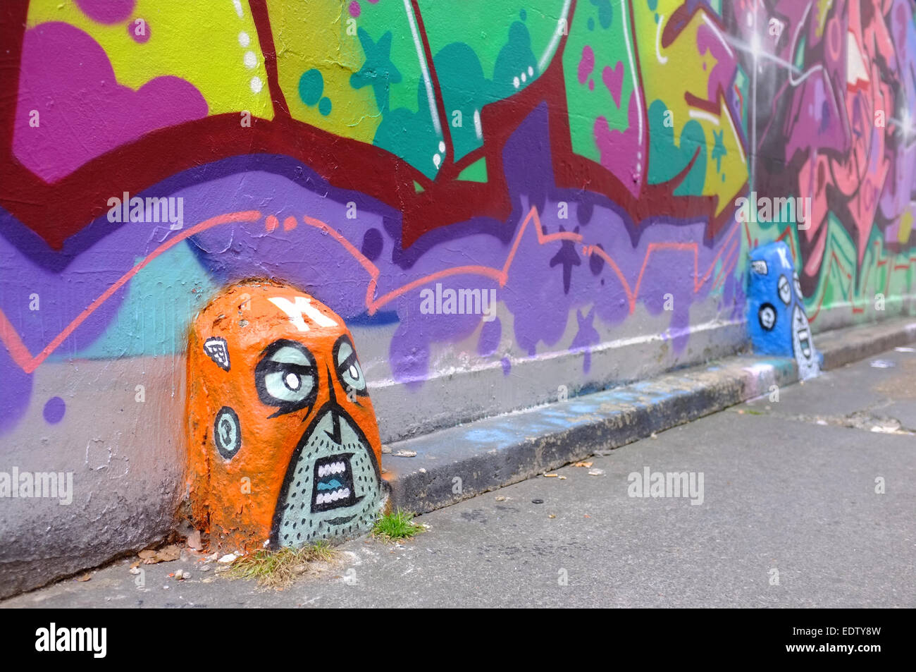 Graffiti an den Wänden in Shoreditch, London Stockfoto