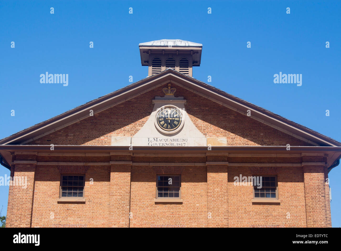 Hyde Park Barracks überführen Ära frühe australische Architektur aufgebaut 1817 Sydney New South Wales NSW Australien nahe der Uhr Stockfoto