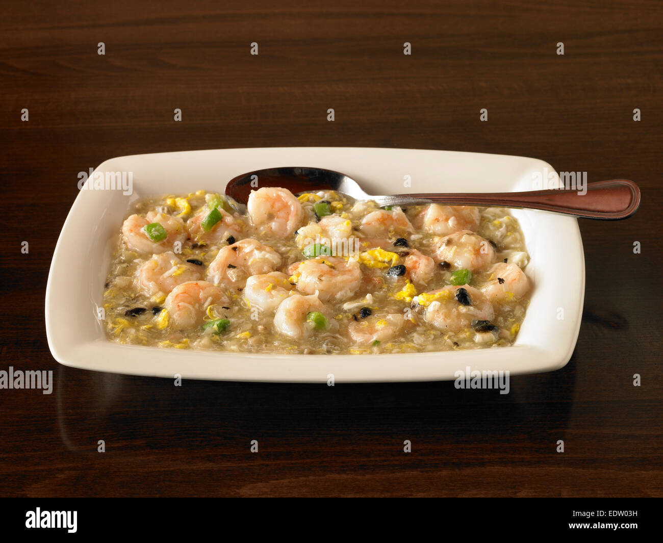 Shrimps in Hummer-Sauce Stockfoto