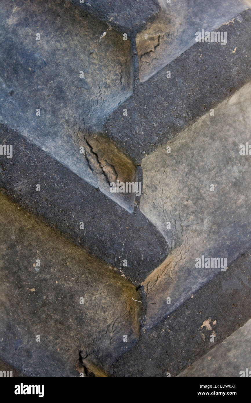 Closeup Textur der Traktorreifen Stockfoto