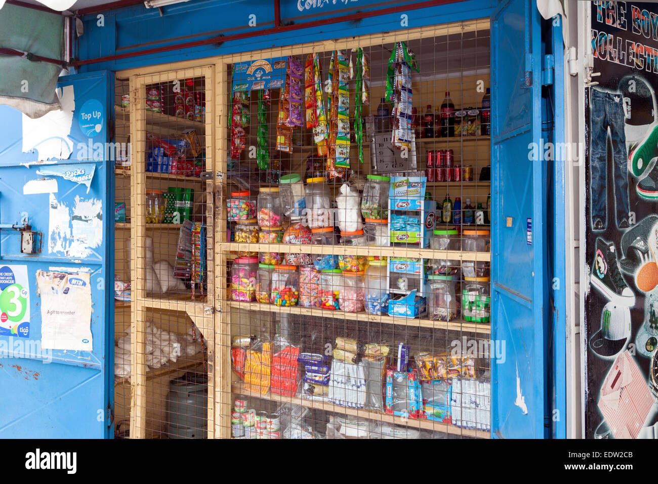 Lebensmittelgeschäft, Osu, Accra, Ghana, Afrika Stockfoto