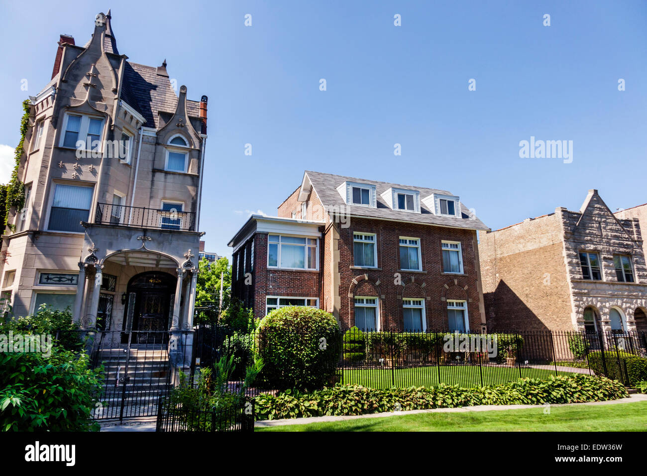 Chicago Illinois, South Side, South Woodlawn Avenue, Häuser, Häuser, Villen, IL140907030 Stockfoto