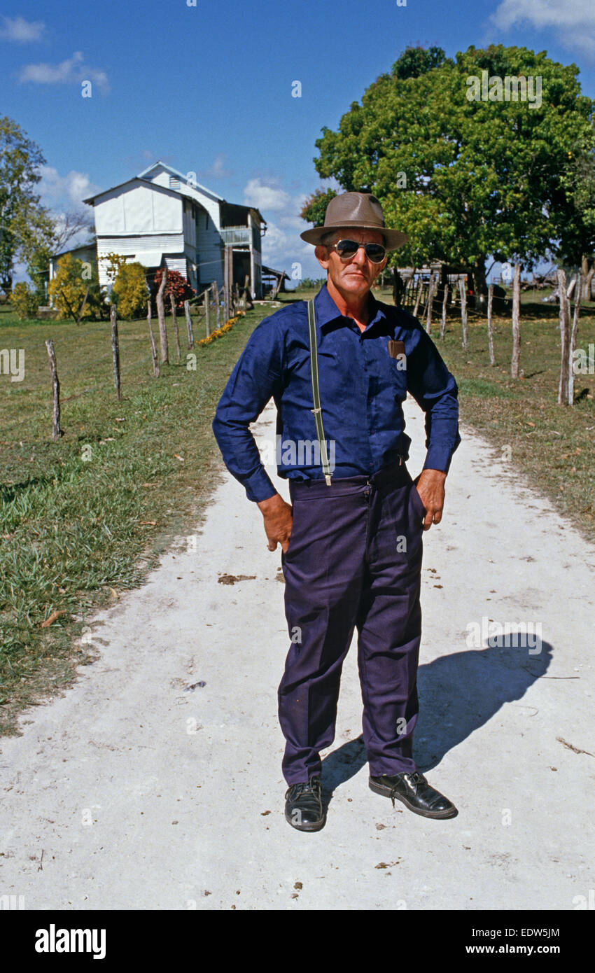 Mennonite Bauer, Spanish Lookout Siedlung, Belize, Mittelamerika, Juni 1985 Stockfoto