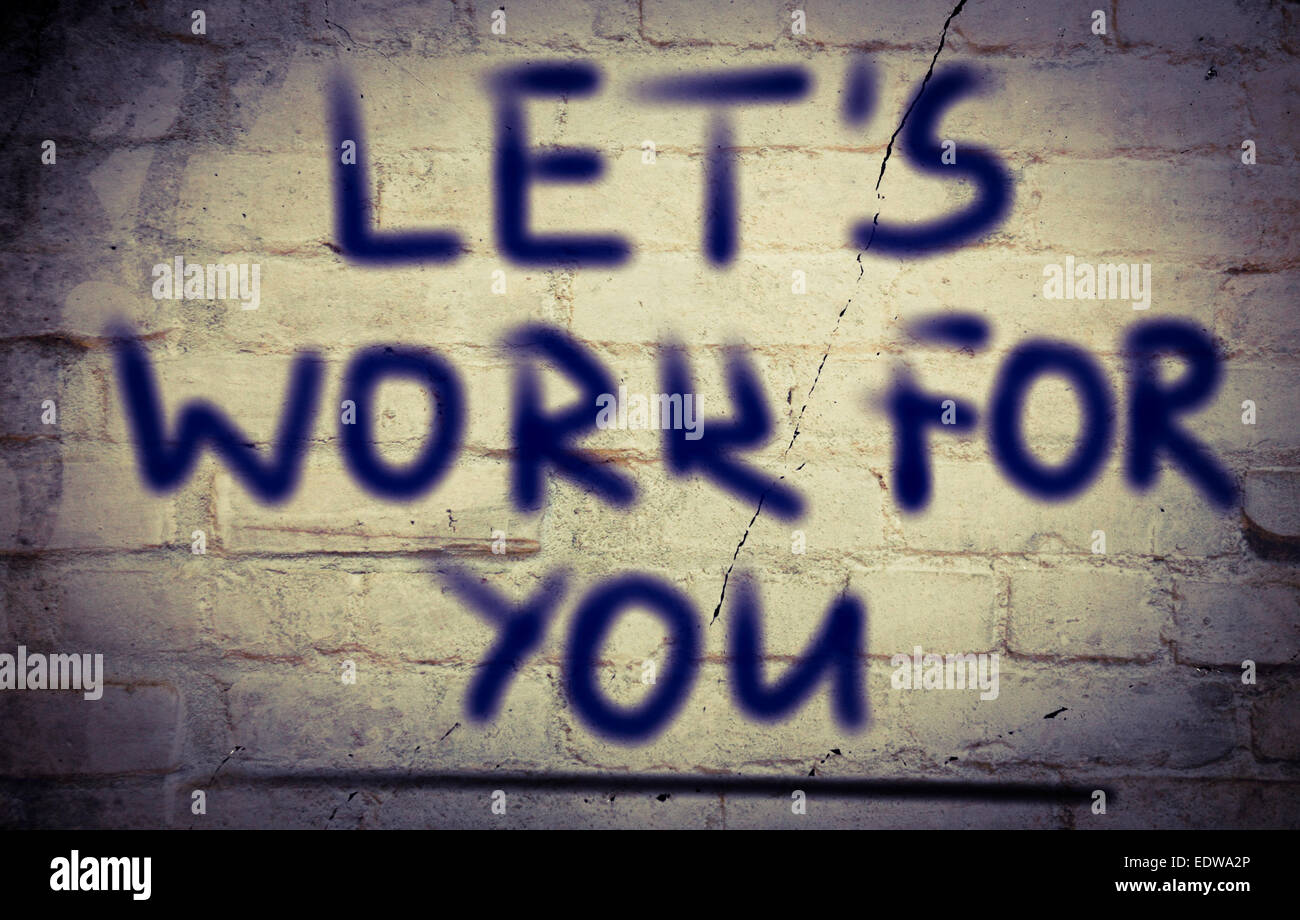 Wir arbeiten für Sie-Konzept Stockfoto