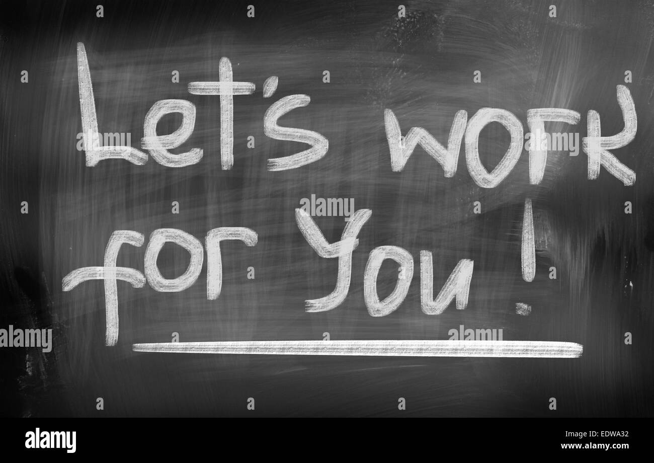 Wir arbeiten für Sie-Konzept Stockfoto