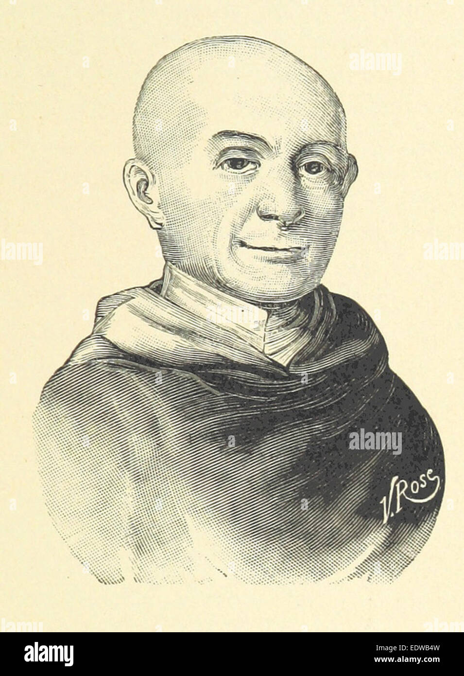 Diese 1897 von Bonnefoy gezeigte Illustration zeigt Dom Gerle (Christophe-Antoine), eine Figur, die für seine Beiträge zum religiösen und kulturellen Leben im Frankreich des 19. Jahrhunderts bekannt ist. Das Bild unterstreicht seine historische Bedeutung und seine soziale Wirkung. Stockfoto