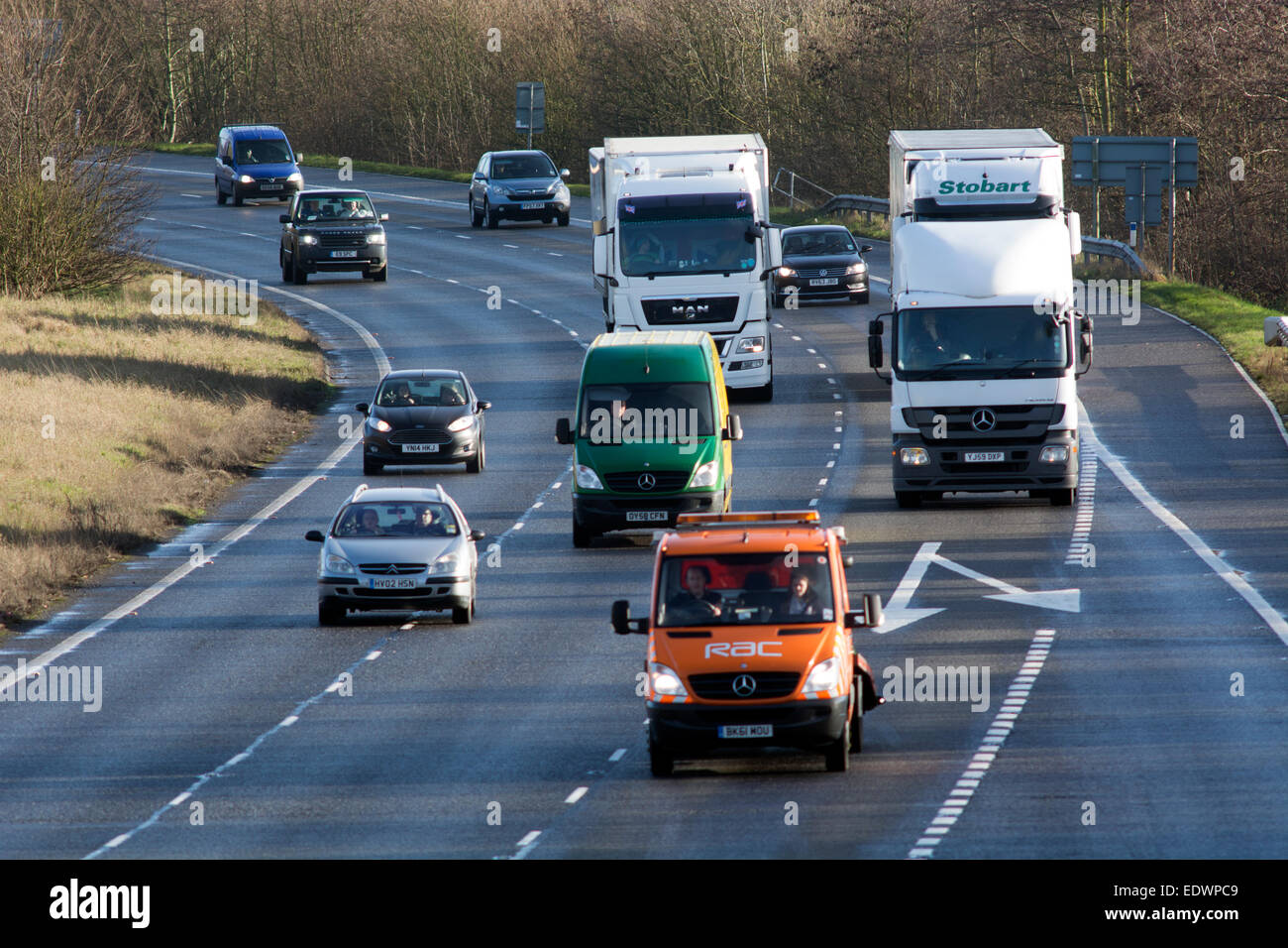 M40 Autobahn, Warwickshire, UK Stockfoto