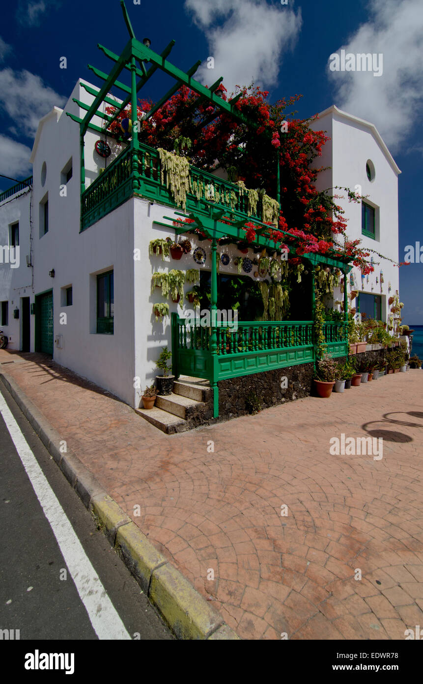 Punta Mujeres Fischerdorf. Lanzarote, Kanarische Inseln, Spanien Stockfoto