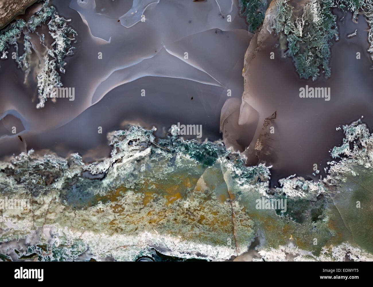 Achat Edelstein-Oberfläche mit Adern Muster Nahaufnahme Stockfoto