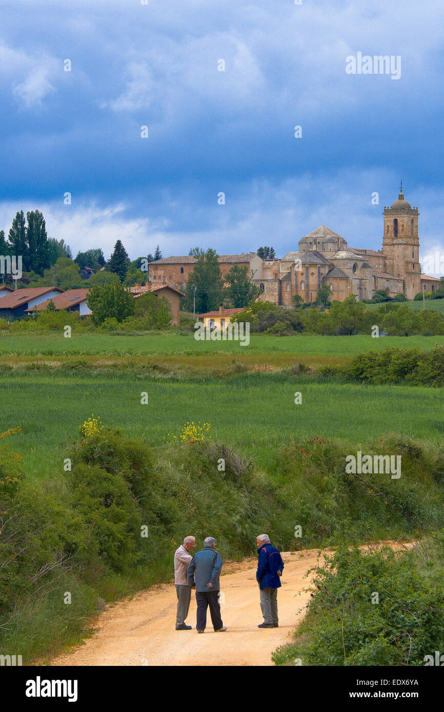 Camino de Santiago, Navarra, Ayegui Navarra, Kloster Irache, Way of St. James Stockfoto