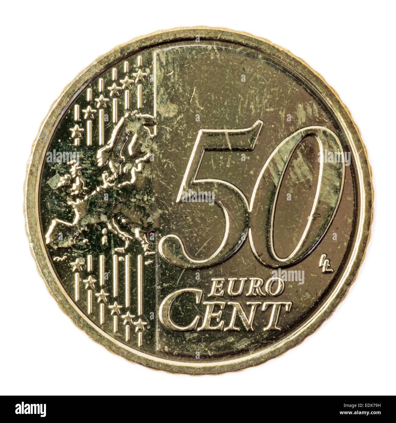 50 Euro-Cent-Münze Stockfoto