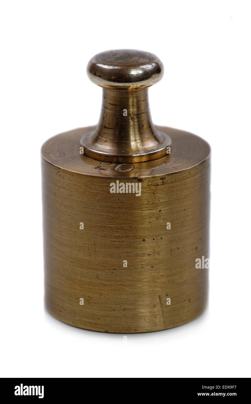 Einzel, glockenförmigen, Apotheker Gewicht von 20 Gramm. Stockfoto