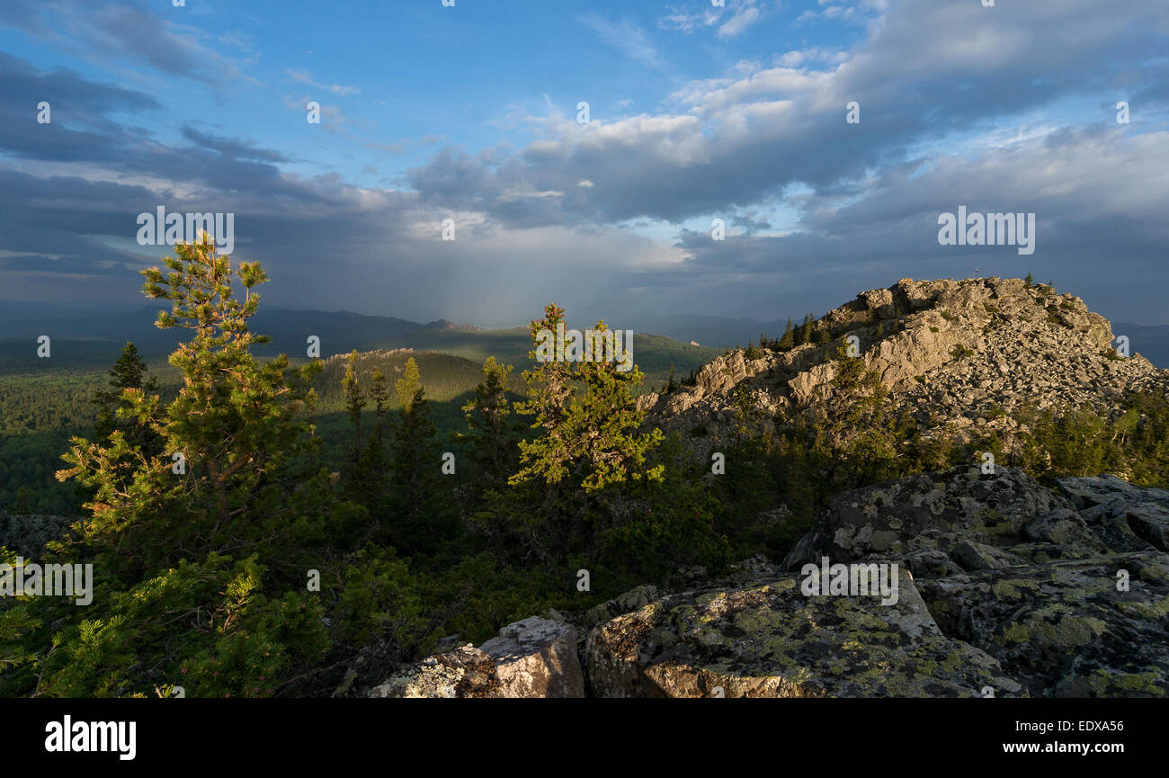 Berge in der Natur park Iremel, südlichen Ural, Russland Stockfoto