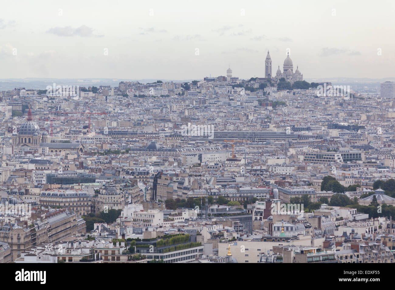 Frankreich, Paris, Blick vom Eiffel-Turm mit Blick auf Montmartre. Stockfoto