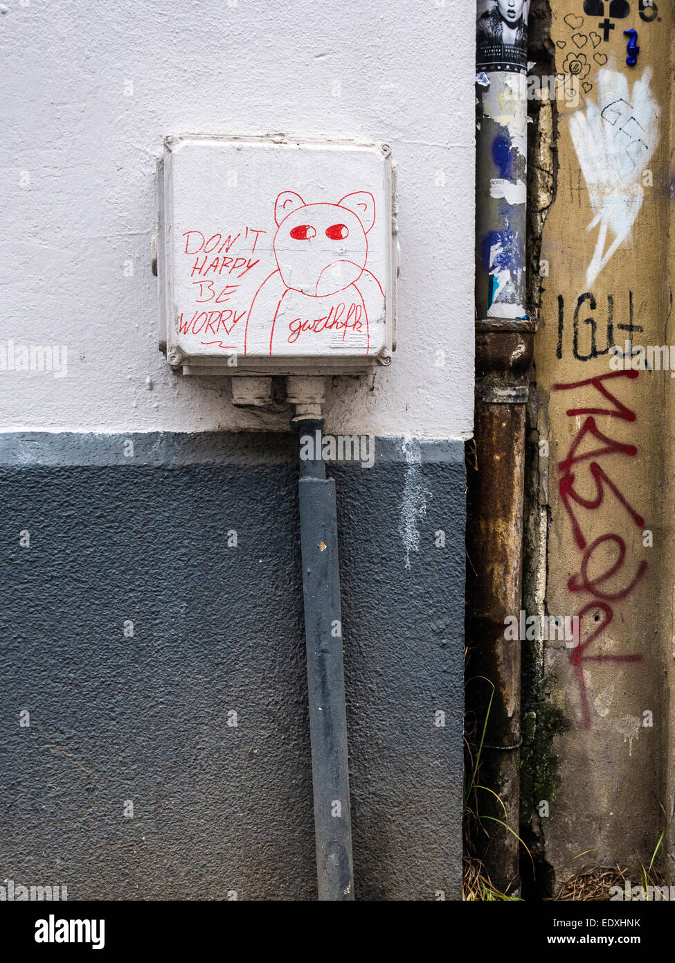 Straße Humor und Graffiti amüsante Teddybär Scribble sagt "nicht
