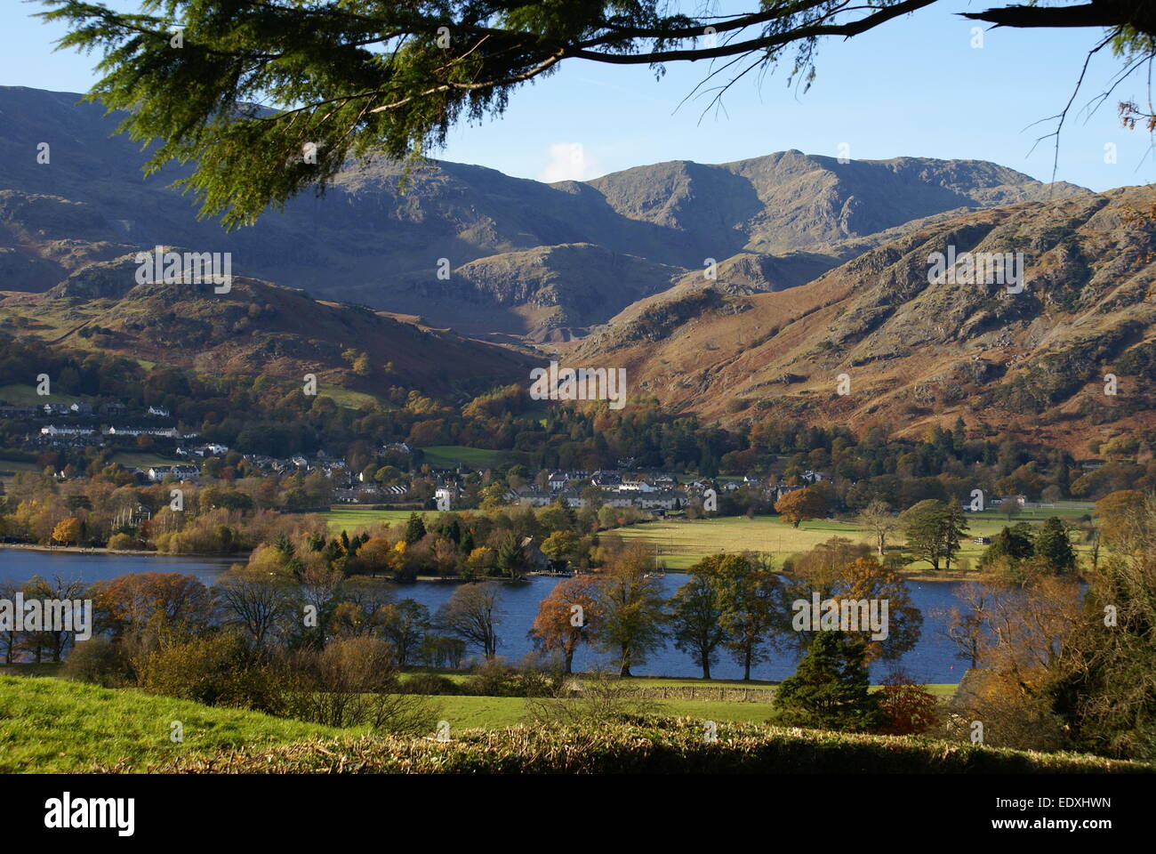 Early Autumn Scene Coniston English Lake District Stockfoto