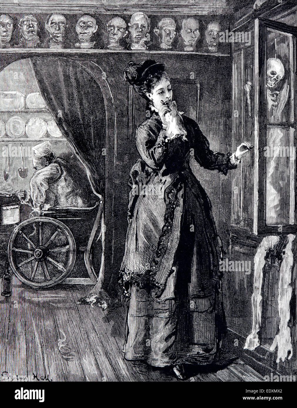Valeria Brinton in dem Roman "The Law and the Lady" von Wilkie Collins. Dies ist eine antike (1875) Darstellung von "The Graphic" Stockfoto