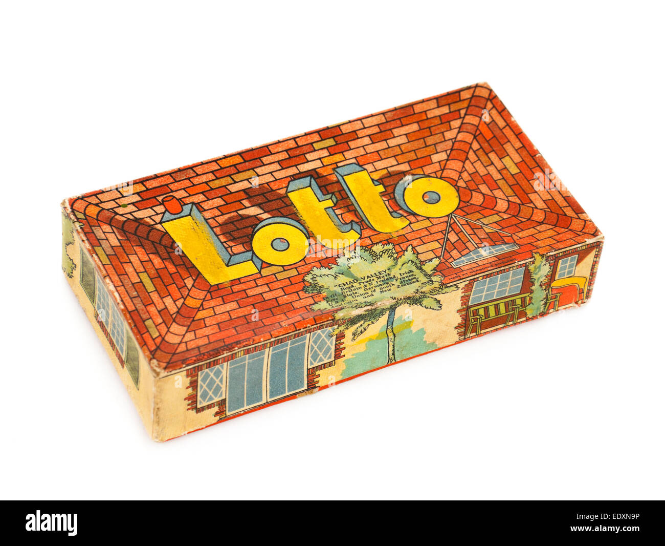 Ende 1920 "Lotto" (Bingo)-Brettspiel von Chad Valley, eines der ersten Produkte in der Harborne Fabrik in der Nähe von Birmingham hergestellt Stockfoto