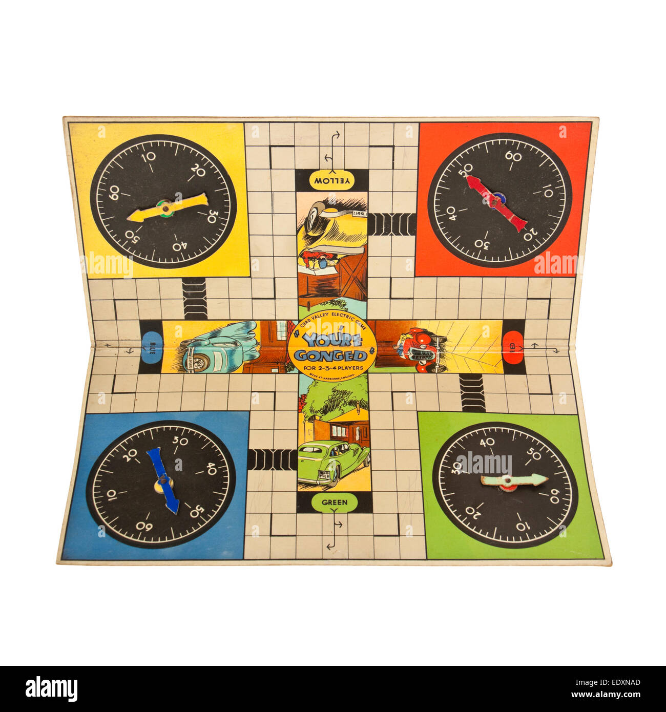 Sehr seltene Vintage "Du bist Gonged" Brettspiel von Chad Valley (späten 20er oder 30er) Stockfoto