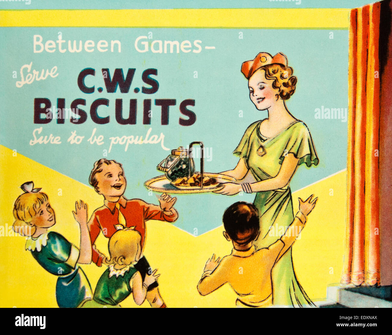 Jahrgang 1930 Anzeige für CWS Kekse (Co-Operative Wholesale Society) Stockfoto