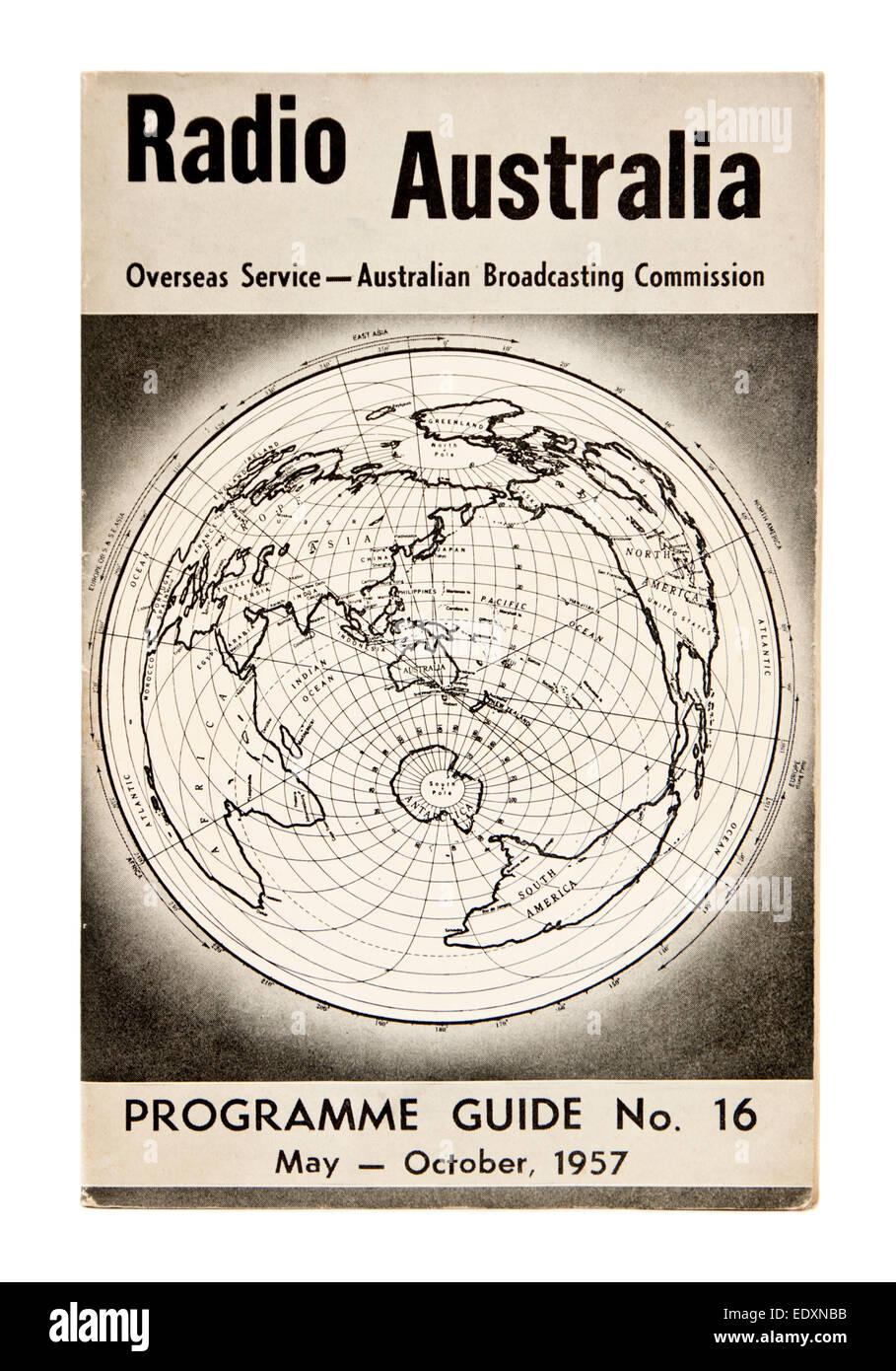 Vintage-Programm Guide Nr. 16 (Mai-Oktober 1957) von Radio Australia (Überseedienst - ABC) Stockfoto