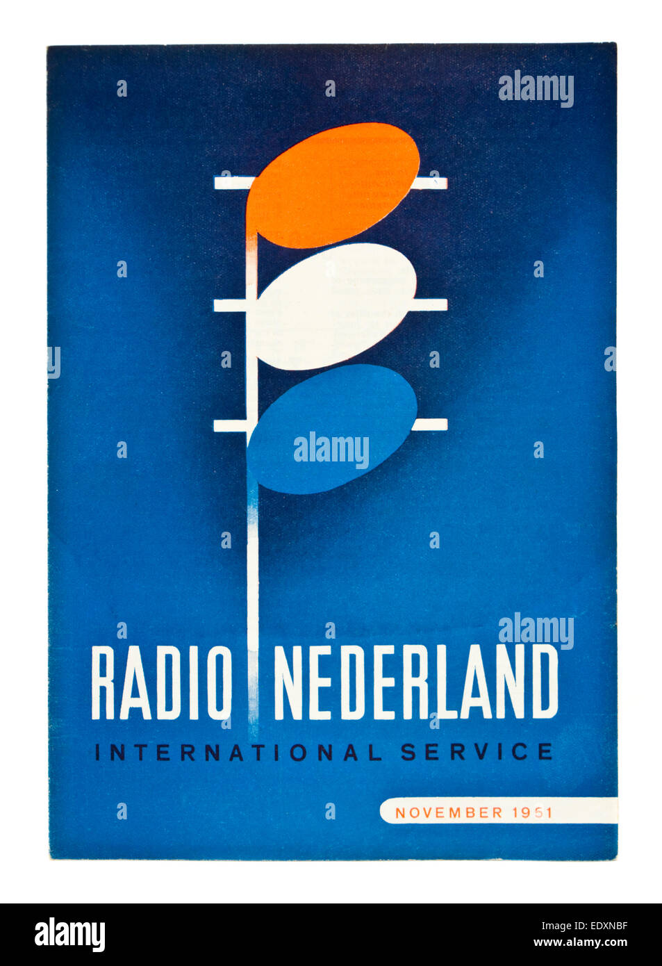 Programmplan (November 1951) von Radio Niederlande weltweit (Radio Nederland internationalen Service) Stockfoto