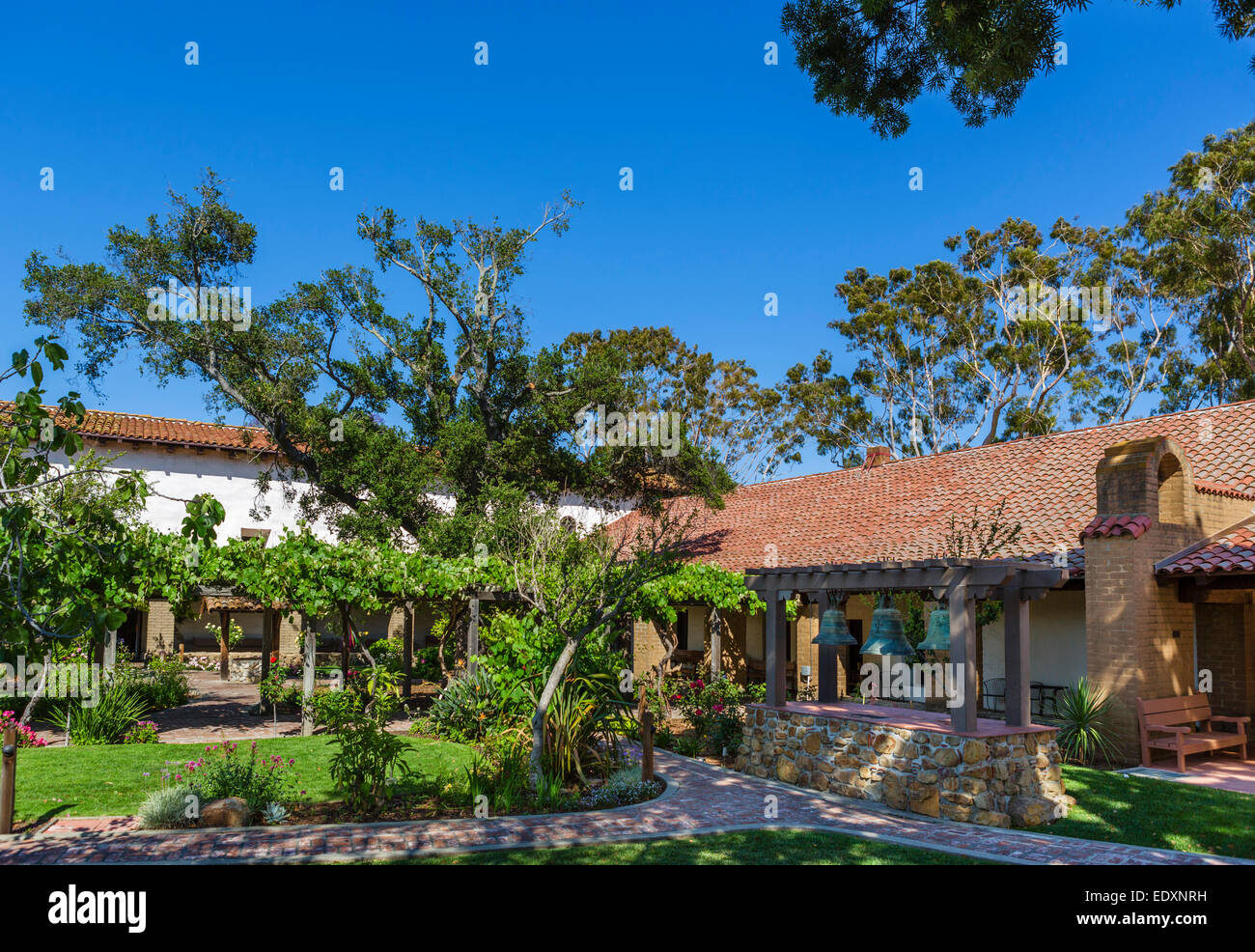Gärten der Mission San Luis Obispo, Kalifornien, USA Stockfoto