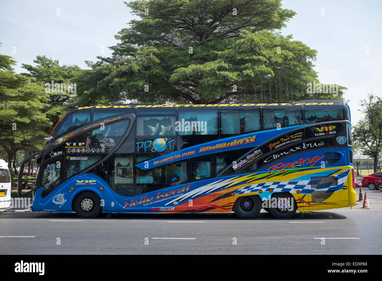 VIP Tour-Bus oder Reisebus Bangkok Thailand Stockfoto