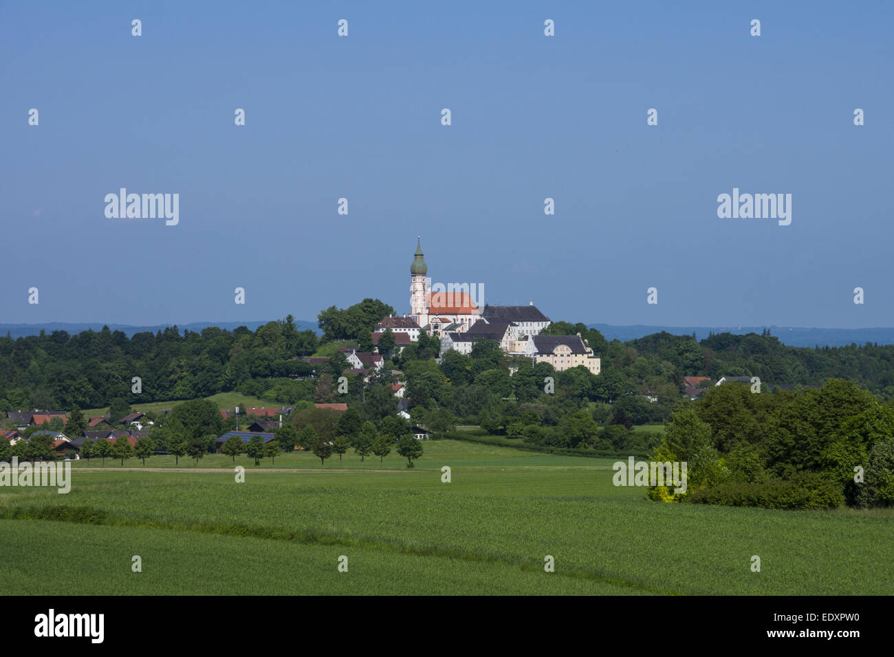 Deutschland, Bayern, Oberbayern, Kloster Andechs Im Fünf-gesehen-Land, Deutschland, Bayern, Oberbayern, Kloster Andechs in der Fi Stockfoto