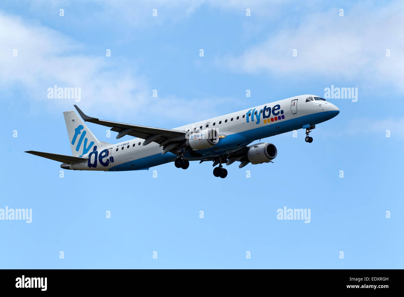 Eine Fluggesellschaft Flybe Embraer 195 am Royal International Air Tattoo, RAF Fairford, Gloucestershire, 2011. Stockfoto