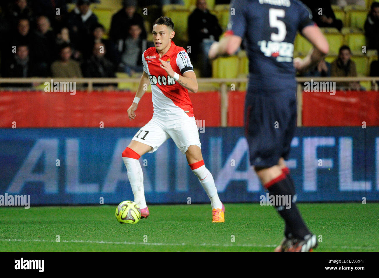 Monaco, Frankreich. 11. Januar 2015. Französischen Liga 1 Fußball. Monaco im Vergleich zu Bordeaux. Lucas OCAMPOS © Aktion Plus Sport/Alamy Live-Nachrichten Stockfoto