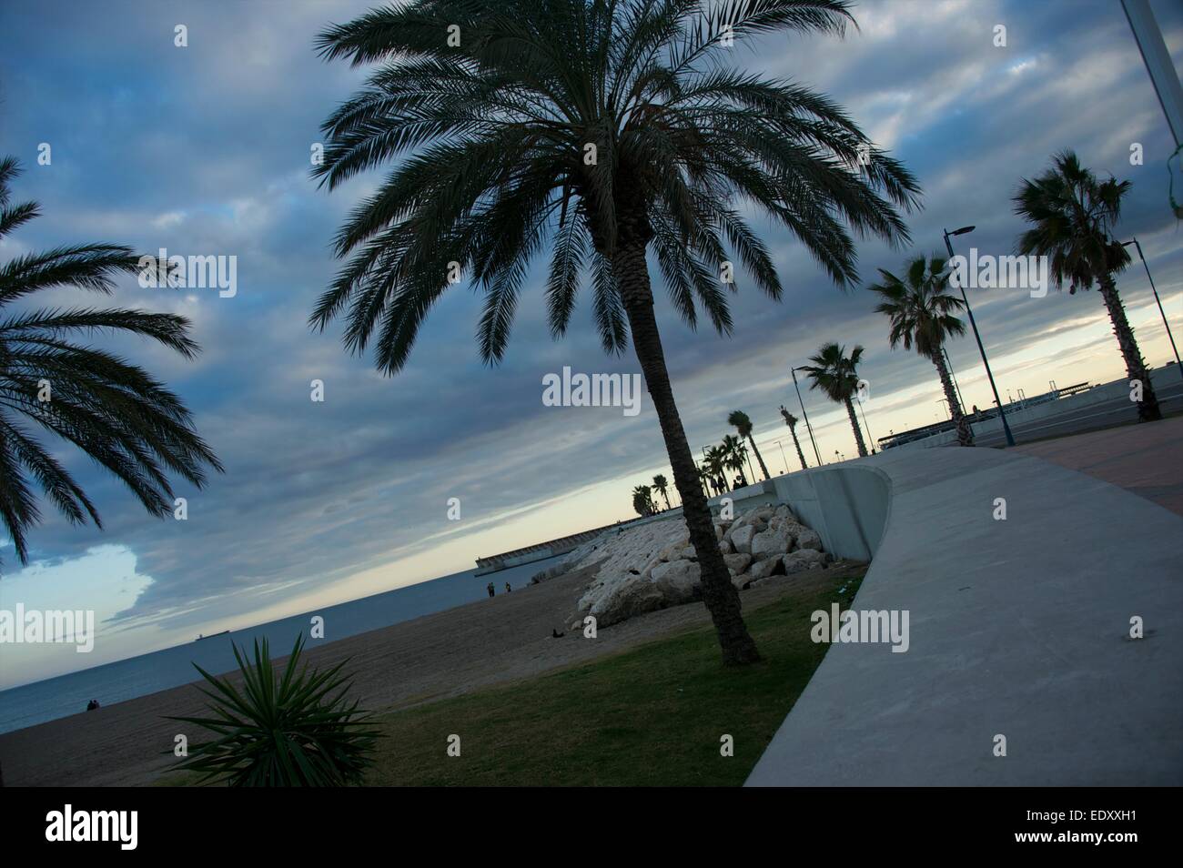 Malaga Strand Stockfoto