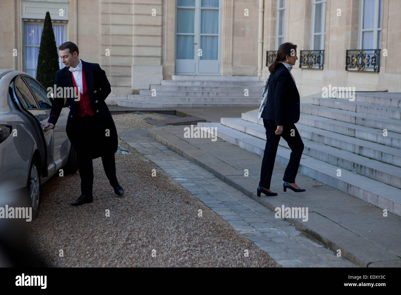 Paris, Frankreich. 11. Januar 2015. März in Paris gegen den Terror, World Leaders Kopf Paris März zu Ehren Terror Opfer, Head of States Ankunft im Elysee, Ségolène Royal März in Paris gegen den Terror, World Leaders Kopf Paris März zu Ehren Terror Opfer, Place De La République Credit: Ania Freindorf/Alamy Live News Stockfoto