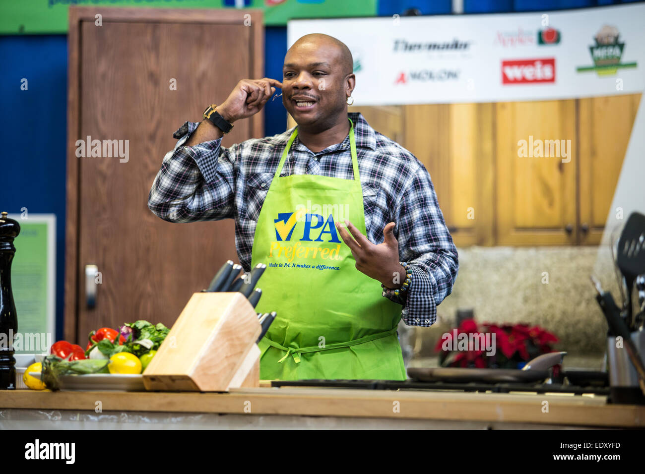 Aaron McCargo, Jr., ein amerikanischer Koch ist am besten bekannt als der Gewinner der vierten Staffel des Reality-Fernsehens dem Food Network Stockfoto