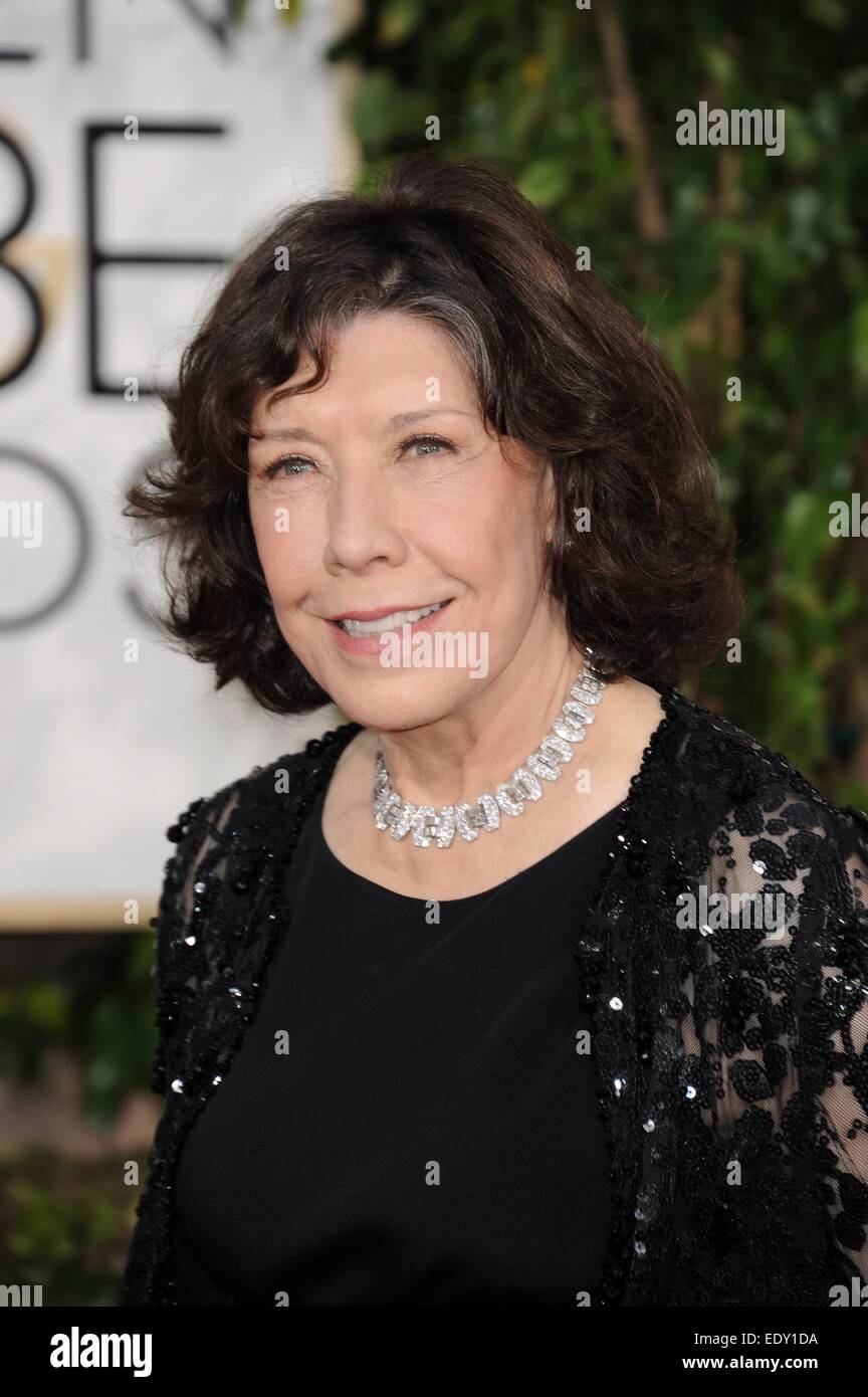 Beverly Hills, CA. 11. Januar 2015. Lily Tomlin im Ankunftsbereich für 72nd Annual Golden Globes Awards 2015 - Teil 1, The Beverly Hilton Hotel, Beverly Hills, CA 11. Januar 2015. Bildnachweis: Linda Wheeler/Everett Collection/Alamy Live-Nachrichten Stockfoto