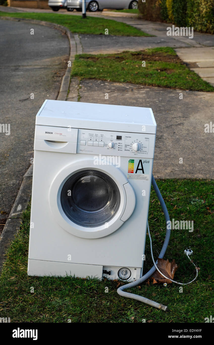 Eine recycelte Waschmaschine Stockfoto