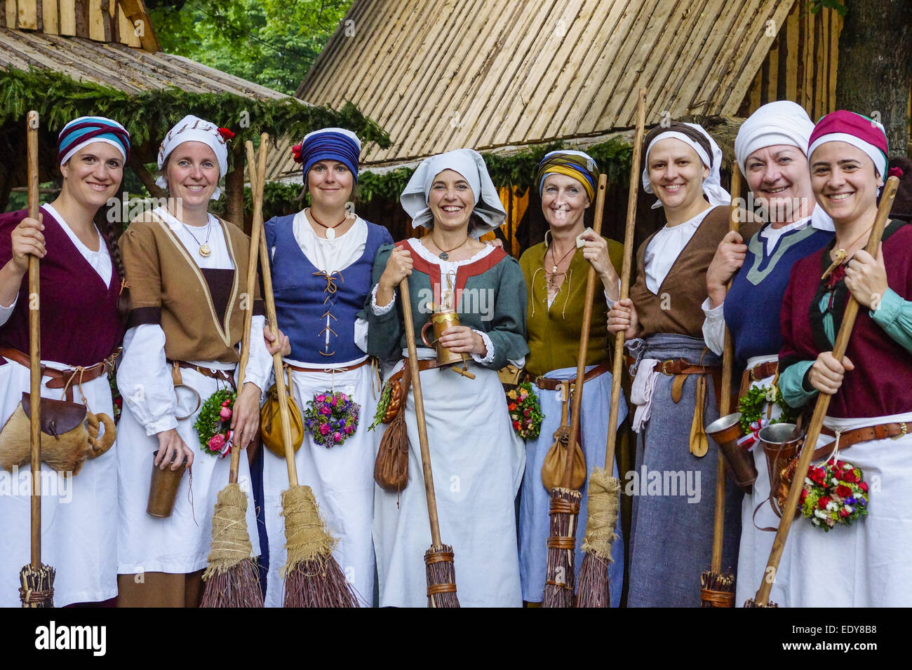 Mittelalterliche Spiele sind der Landshuter Hochzeit in Landshut, Niederbayern, Bayern, Deutschland, Europa, mittelalterliche Spiele d Stockfoto