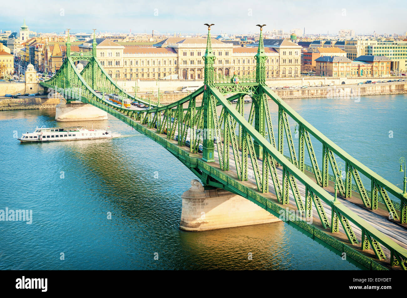 Freiheitsbrücke in Budapest Ungarn. Stockfoto