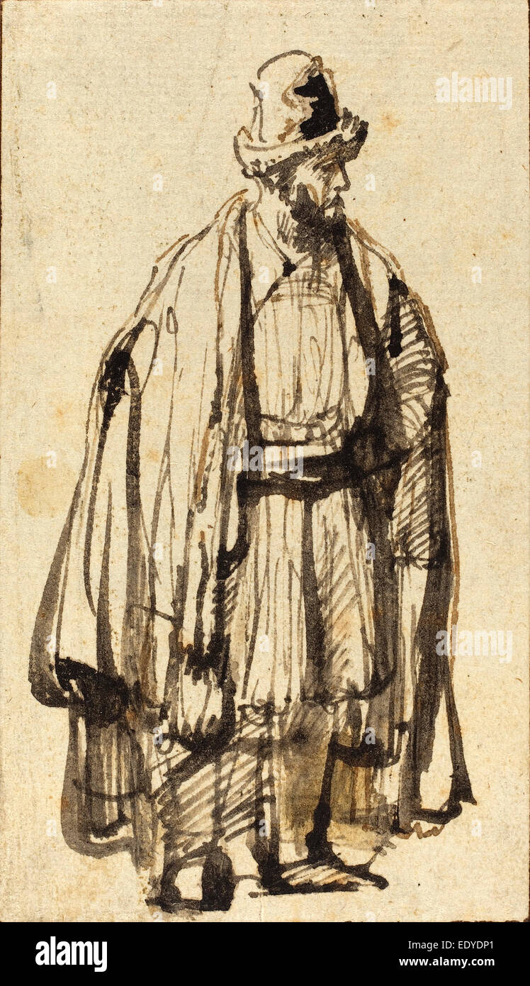 Stil von Rembrandt van Rijn, eine orientalische, Stift und Bister mit Pinsel und braun-schwarze Tusche auf Bütten Stockfoto