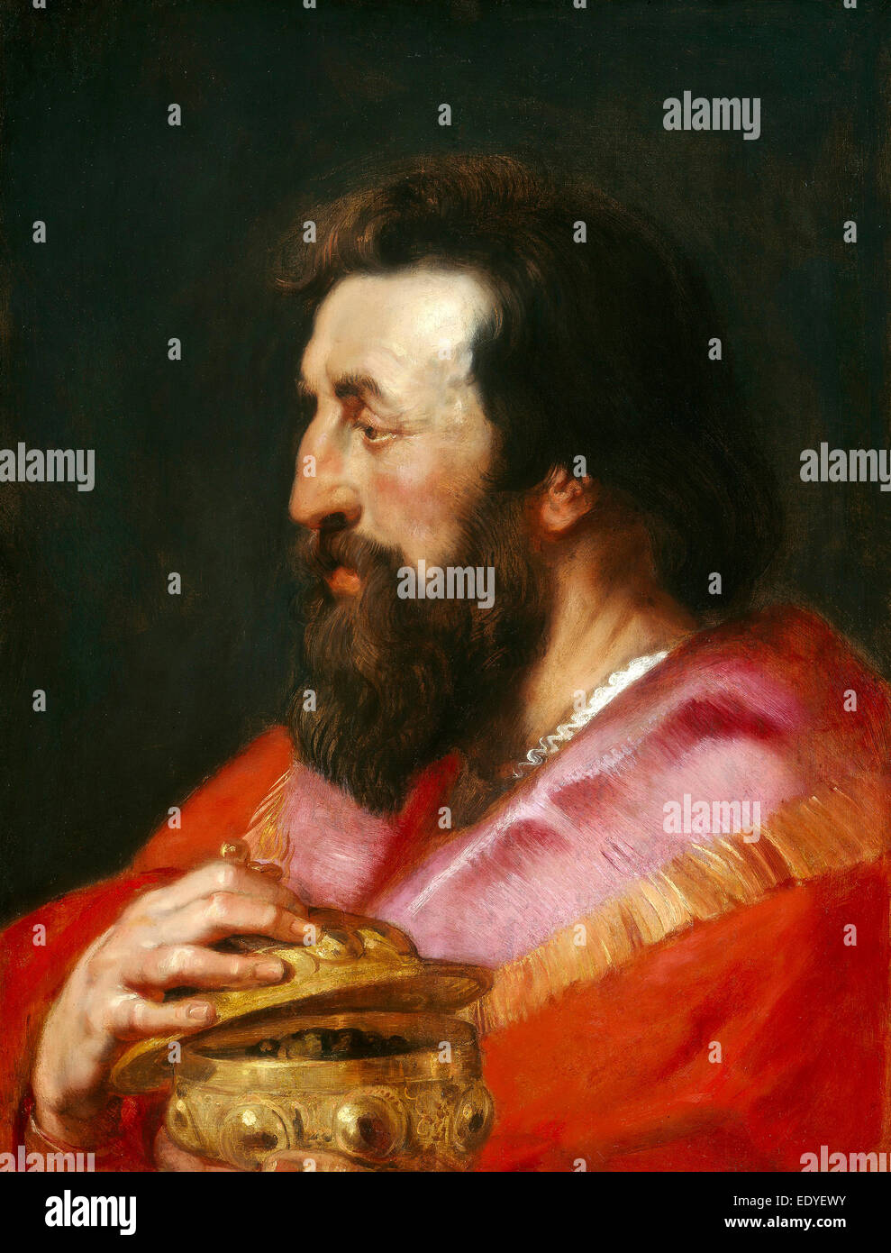 Sir Peter Paul Rubens und Studio, Leiter einer der Heiligen drei Könige: Melchior, der assyrischen Königs, Flämisch, 1577-1640, c. 1618 Stockfoto