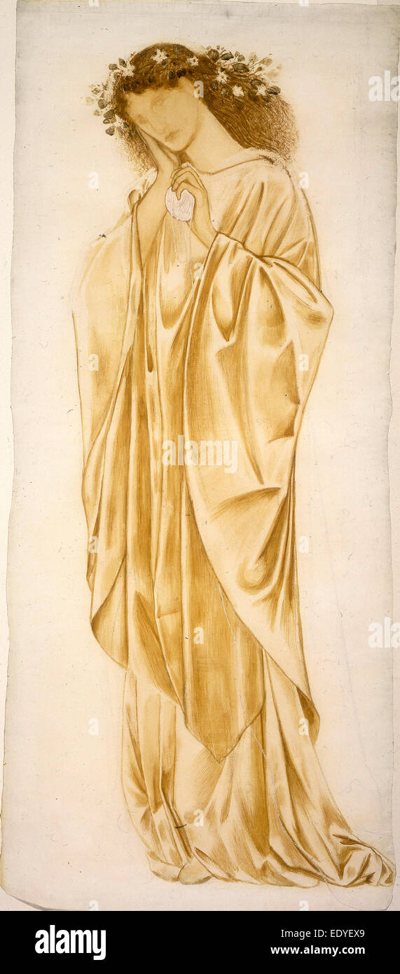 Sir Edward Coley Burne-Jones, Ariadne, Britisch, 1833-1898, 1863-1864, Aquarell und Gouache über Graphit Stockfoto