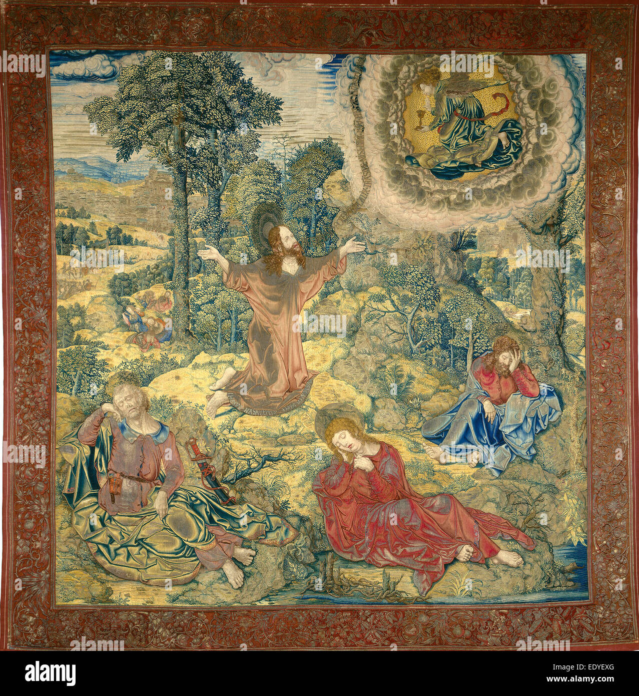 Pieter Pannemaker Gobelin ich nach Bernard van Orley, der Garten von Gethsemane, Flämisch, aktive c. 1517-1535, um 1520, Stockfoto Pieter Pannemaker Gobelin ich nach Bernard van Orley, der Garten von Gethsemane, Flämisch, aktive c. 1517-1535, um 1520, Stockfoto
